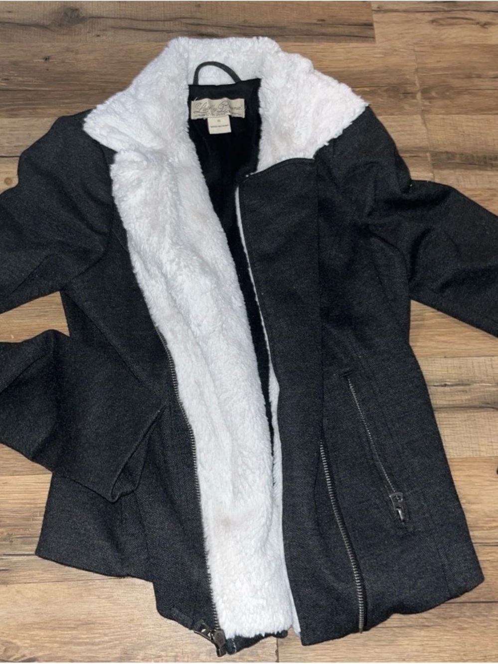Lucky Brand asymmetrical zip up moto jacket